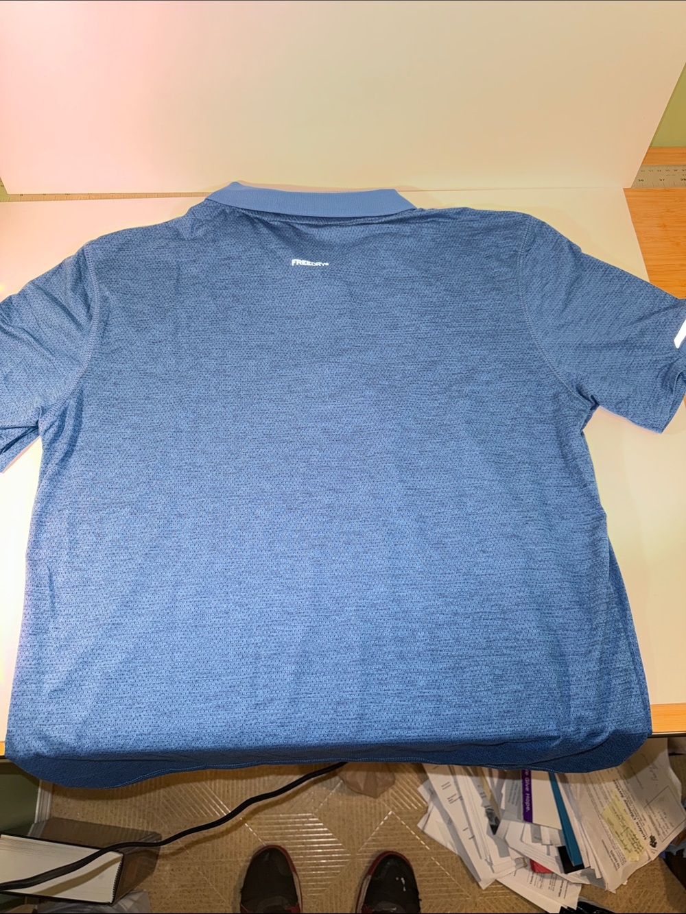 Eddie Bauer Men's Textured Royal Blue Polo - Picture 6 of 6